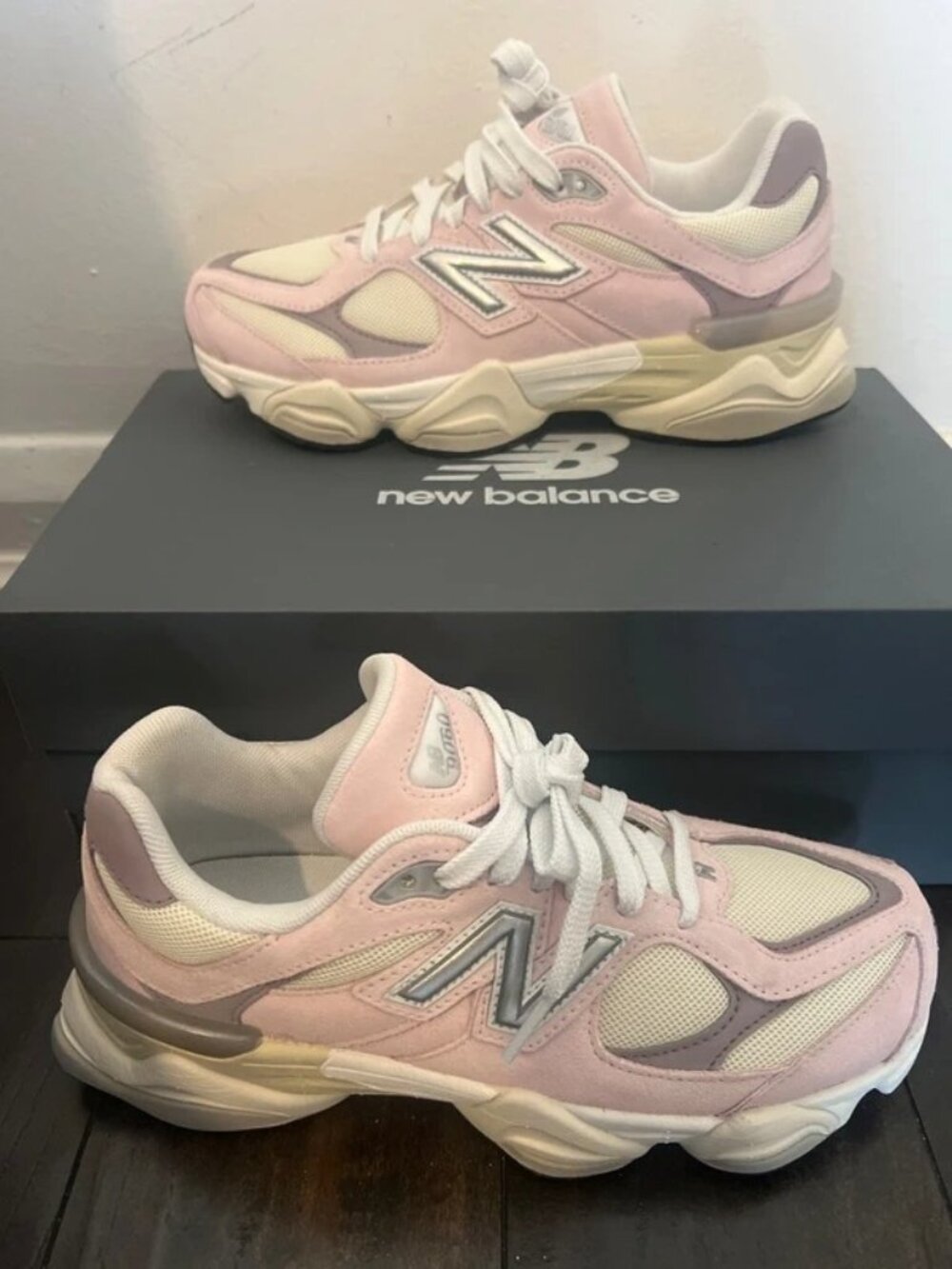 New Balance 9060 Sneakers, Rose & White, Size 6.5